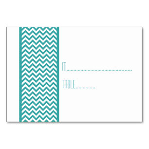 Teal Chevron Border Escort Card