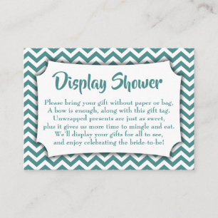 Teal Chevron Display Bridal Shower Gift Tag Card