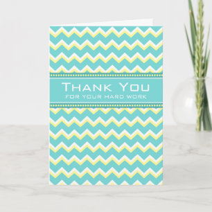 Teal Chevron Employee Anniversary Card