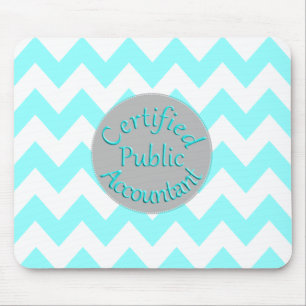 Teal Chevron/Grey CPA Mouse Pad