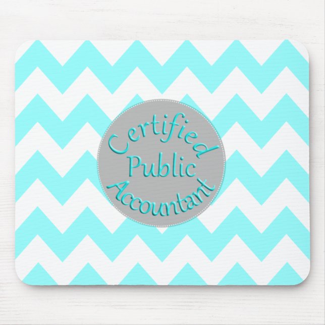 Teal Chevron/Grey CPA Mouse Pad (Front)