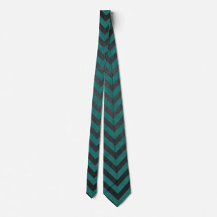 Teal Chevron Pattern Tie