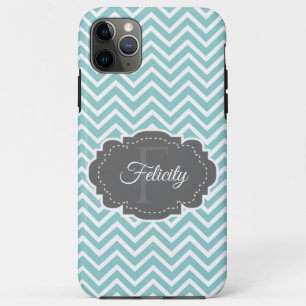 Teal Chevron Personalized Case-Mate iPhone Case