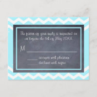 Teal Chevron RSVP Card