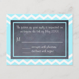 Teal Chevron RSVP Card