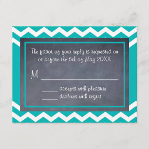 Teal Chevron RSVP Card