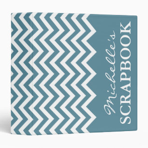 Teal chevron scrapbooking binder Scrapbook album