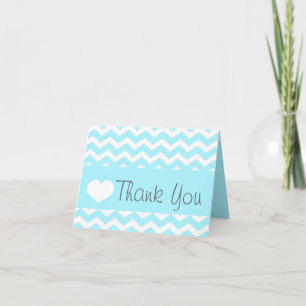Teal Chevron Thank You Note Card