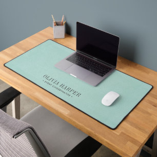 Teal Chic Elegant FAKE Leather PROFESSIONAL  Desk Mat