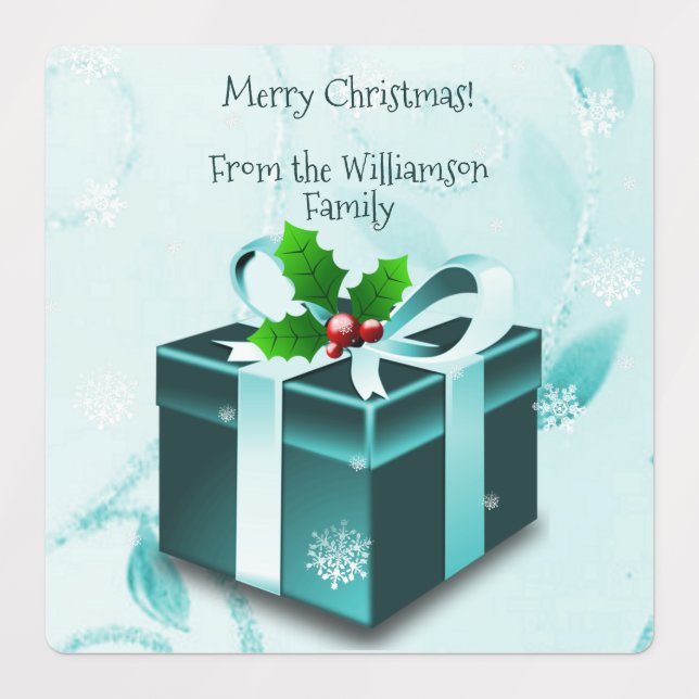 Teal Christmas Gift Baking Label (Design 3)