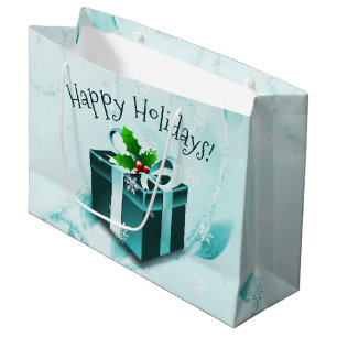 Teal Christmas Gift Box Gift Bag