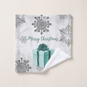 Teal Christmas Gift Holiday Towel Set