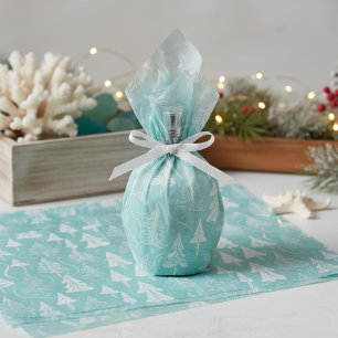 Teal Christmas Tree Pattern#6 ID1009 Tissue Paper