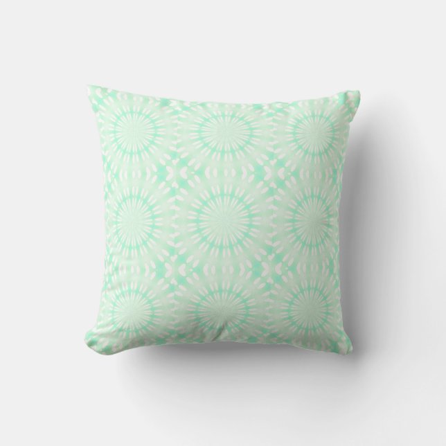 Teal Circle Design Throw Pillow (Front)