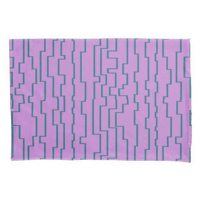 Teal Circuit Lines  Pillowcase (Front)