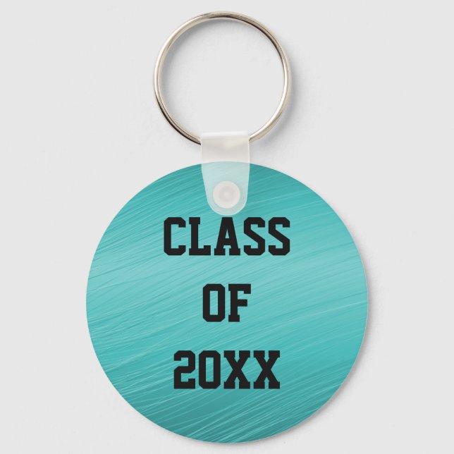 Teal Class of 20xx Graduation Keychain (Front)
