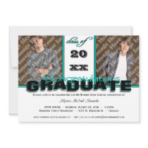 Teal CLASS OF Graduation Party Invitation