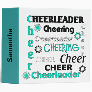 Teal, classeur noir et blanc de pom-pom girl