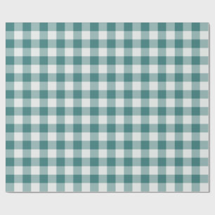 Teal Classic Picnic Gingham Check Wrapping Paper