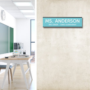 Teal Classroom Door Sign