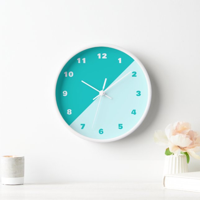 Teal Clock Design Your Own Custom Colour and Font (Home)
