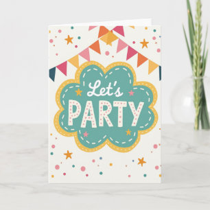 Teal Cloud Birthday Card