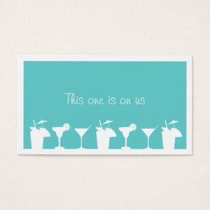 Teal cocktail wedding event custom drink ticket
