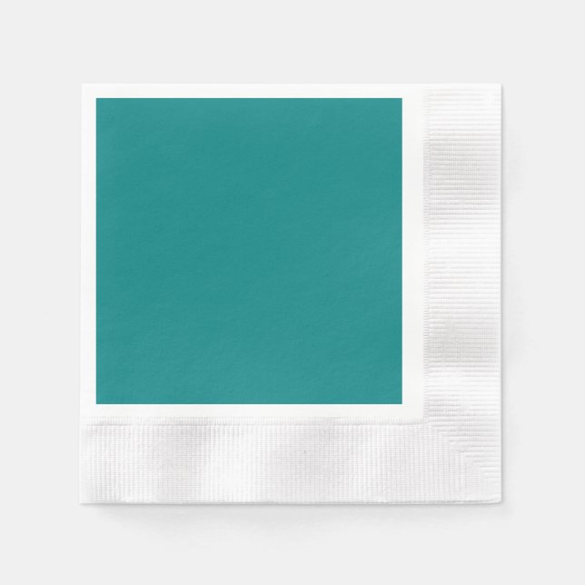 Teal Coined Cocktail Paper Napkin (Front)