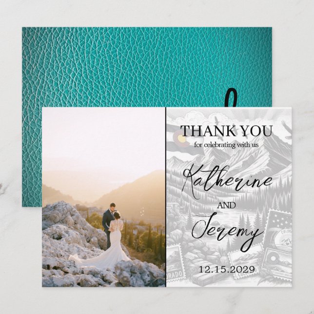 Teal Colorado Passport Thank You Card (Front/Back)