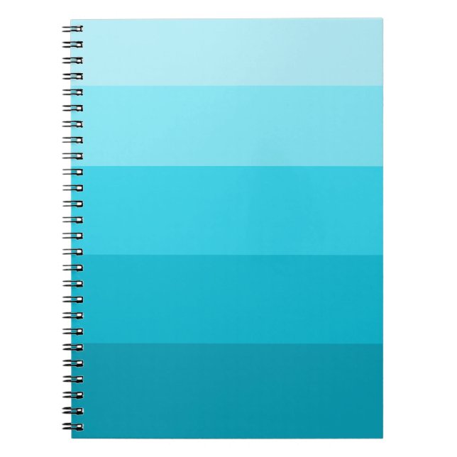 Teal Colour Stripes Pattern Notebook (Front)