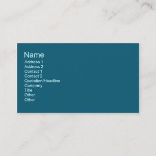 Teal colours business card