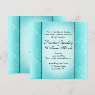Teal Columns Wedding Invitation