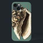 Teal Conch Shell iPhone 13 Case<br><div class="desc">In this beautiful, classic black and white conch shell, you can see the shading of a natural seashell very sharp and clear. You can image yourself at the beach hunting for shells or playing in the sand. Get this nautical styled teal conch shell art on your favourite products today!</div>