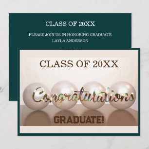 Teal Congratulations Graduate Graduation Balloon Invitation