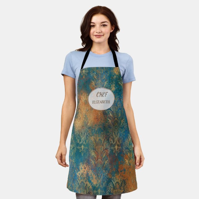 Teal Cooper Patina     Apron (Worn)