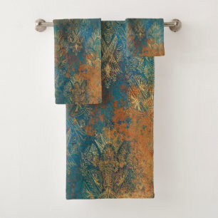 Teal Cooper Patina Bath Towel Set
