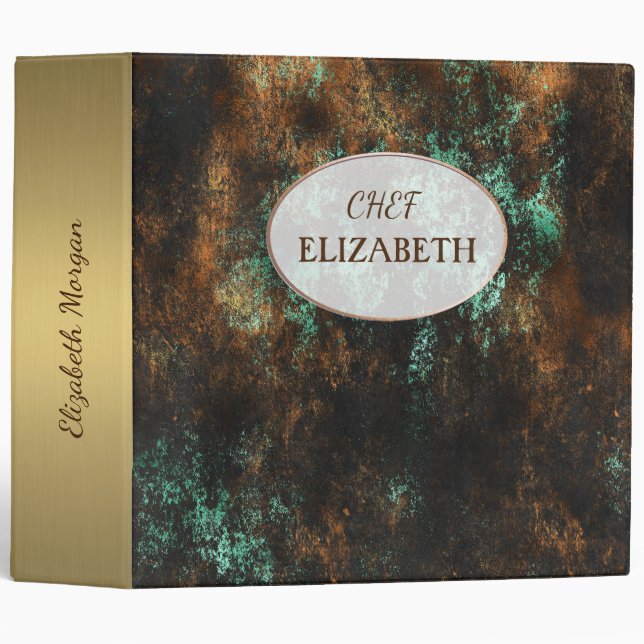 Teal Cooper Patina Metallic Binder (Front/Spine)