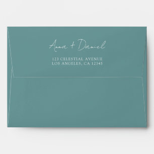 Teal Coordinate Wedding Envelope