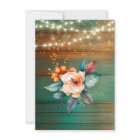 Teal Copper Wood Peony Lights Wedding Celebration