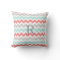 Teal Coral Grey Chevrons Pattern Monogram Pillow