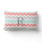 Teal Coral Grey Chevrons Pattern Monogram Pillow