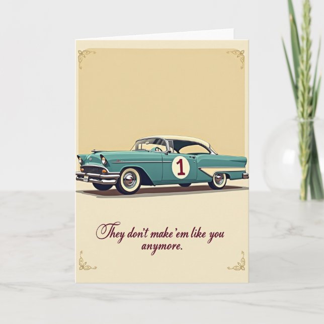 Teal Coupe Fathers Day Card (Front)