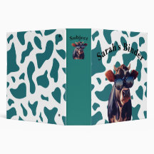 Teal Cow Print Custom 2" Binder