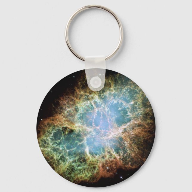 Teal Crab Nebula Keychain (Front)