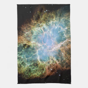 Teal Crab Nebula Kitchen Towel