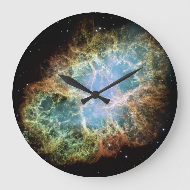 Teal Crab Nebula Large Clock (Front)