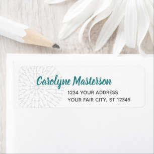 Teal Crochet Chart Return Address Label