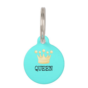 Teal Crown Princess Queen Pet Pet Tag