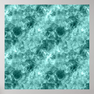 Teal Crumpled Texture Poster