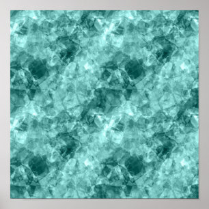 Teal Crumpled Texture Poster